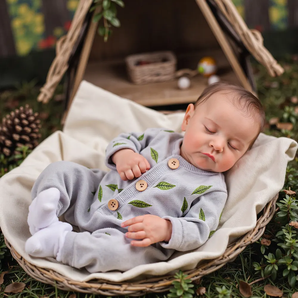 20" Newborn Sleeping Baby Doll Boy Pedias Anatomically Correct with Brown Hair