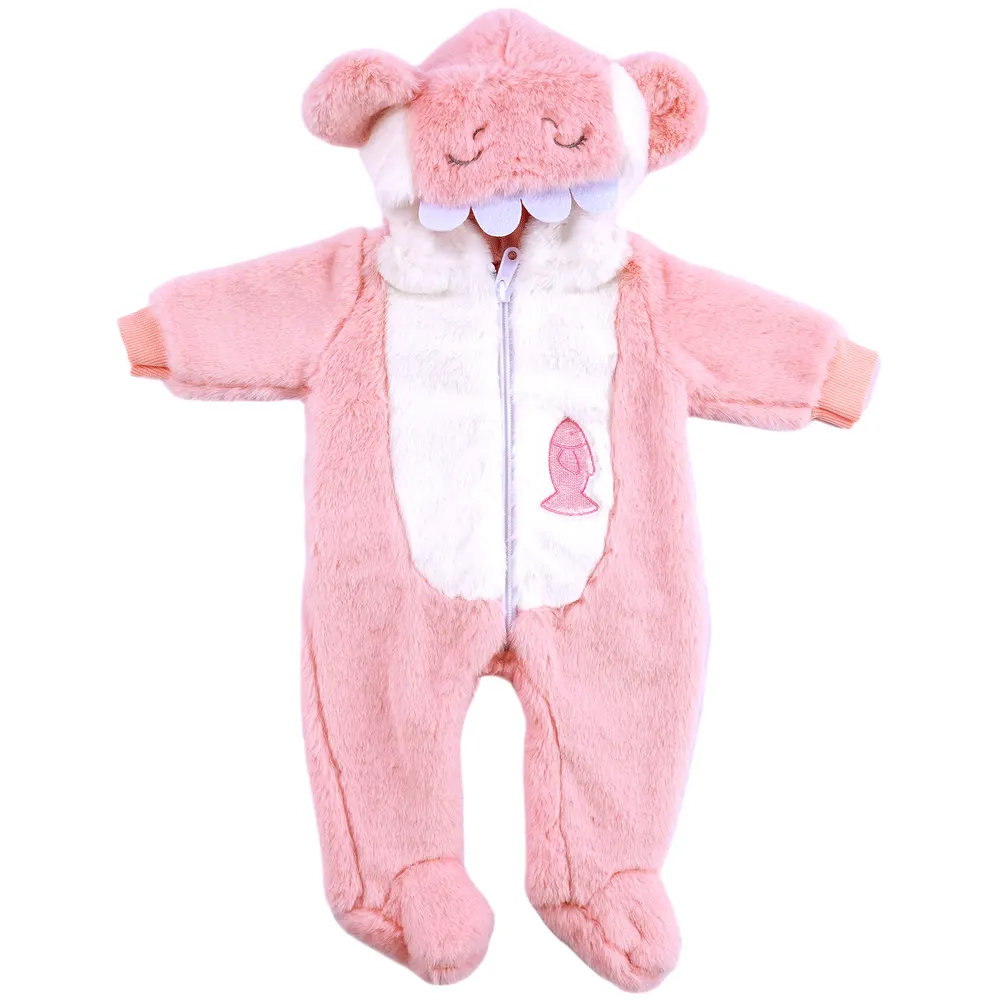 20" Pink Shark Set Cute Plush Bodysuit for Reborn Babies
