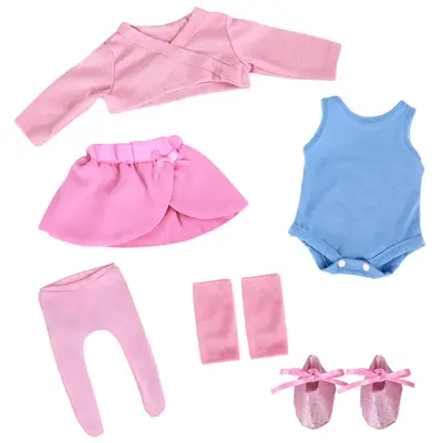 20" Powder Blue Ballet Outfit 6 Pcs Reborn Baby Doll Clothes Accessories Set