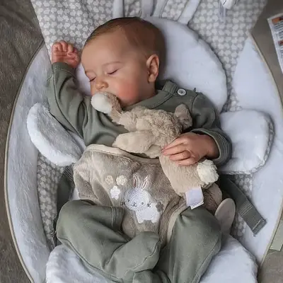 Heartbeat & Sound 20" Real Lifelike Nateka Sleeping Newborn Baby Boy Dolls