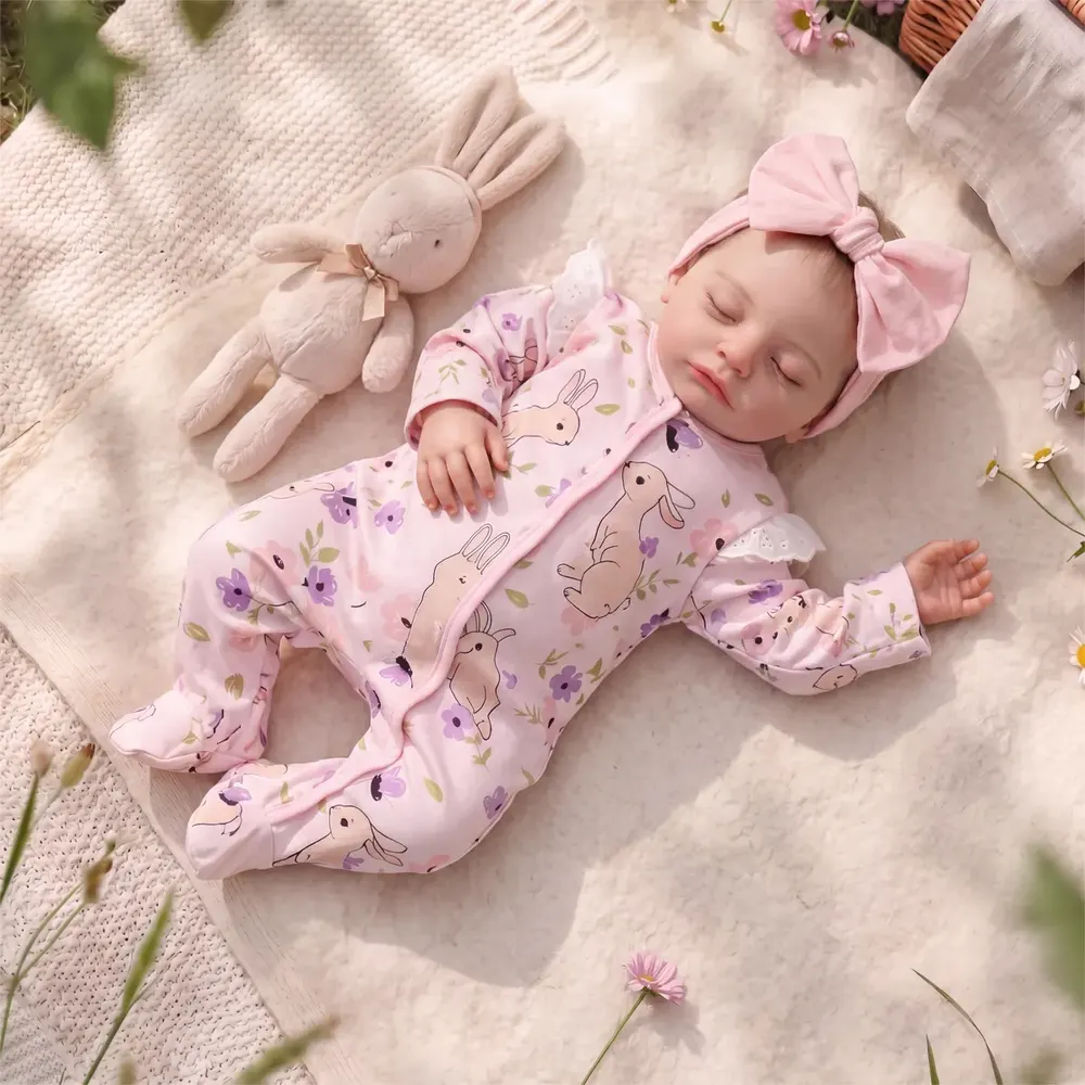20" Realistic Smooth Skin Newborn Baby Girl with Heartbeat Coos – Macy, photograph 5