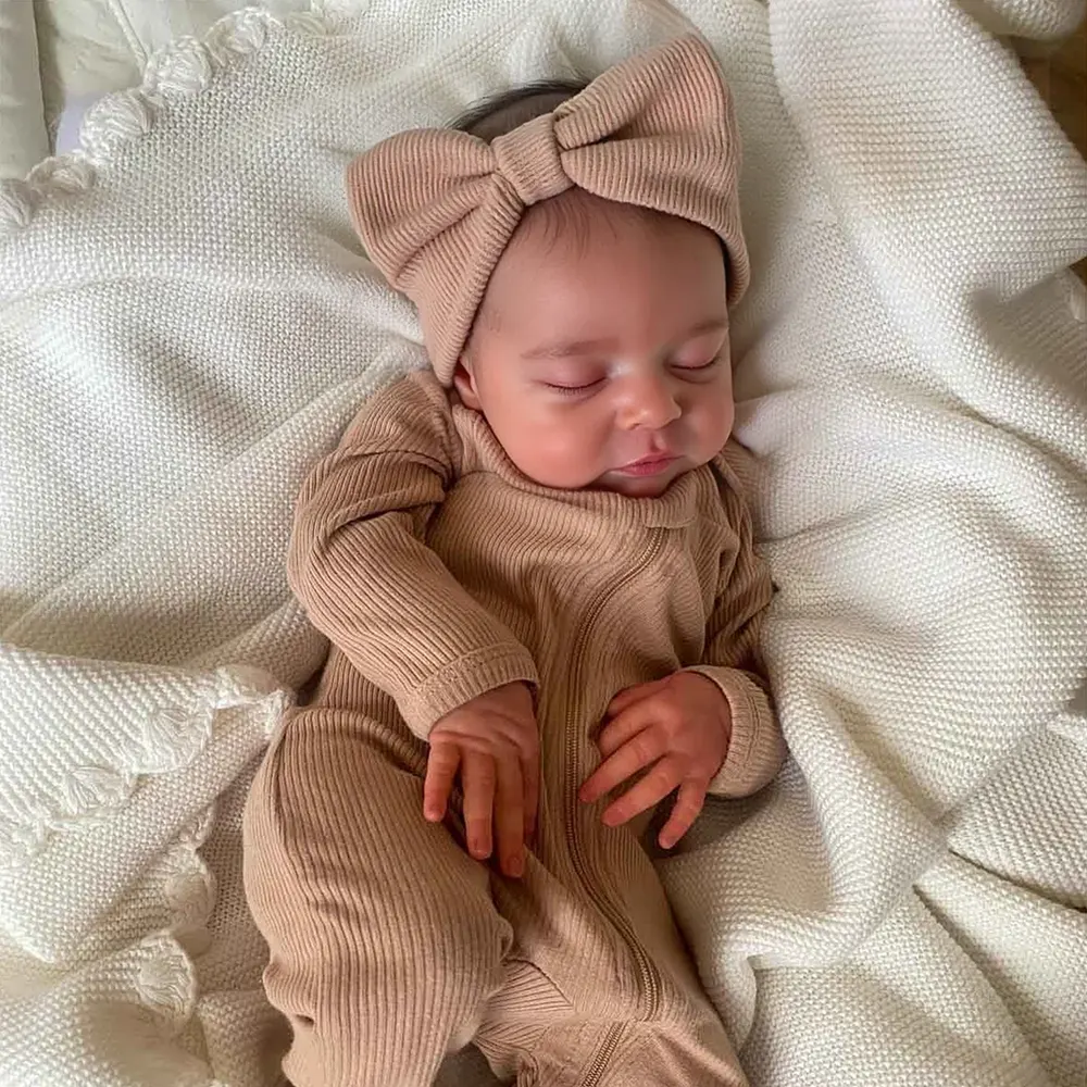 20" Reborn Asleep Baby Girl Simuni Real Lifelike Silicone Vinyl Body Reborn Doll
