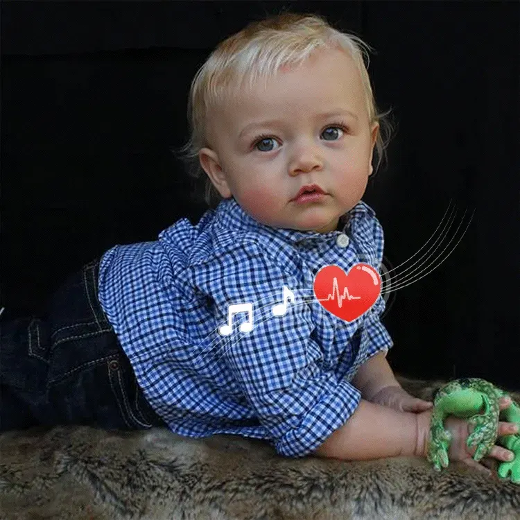 20" Reborn Silicone Vinyl Baby Boy Doll with Hand Rooted Blonde Hair, photograph 5