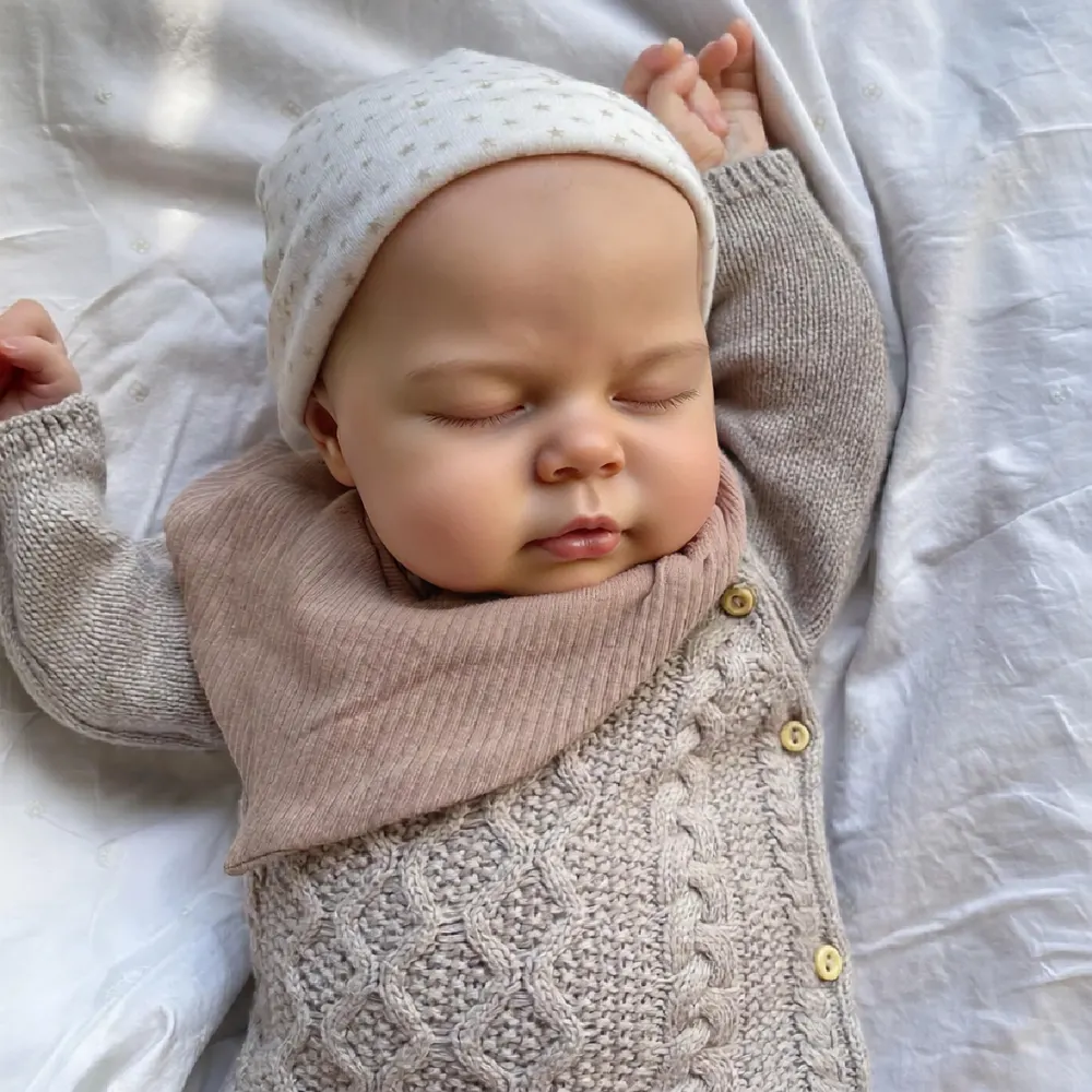 20" Reborn Baby Doll with Round Chubby Face, Toddler Girl with Hand Painted Hair, photograph 3