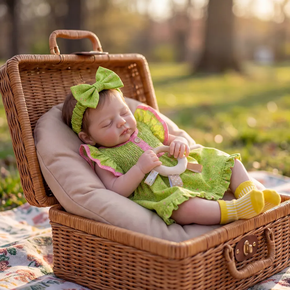 20" Reborn Baby Girl with Chubby Face, Newborn Doll with Lifelike Thumping Heartbeat, photograph 4