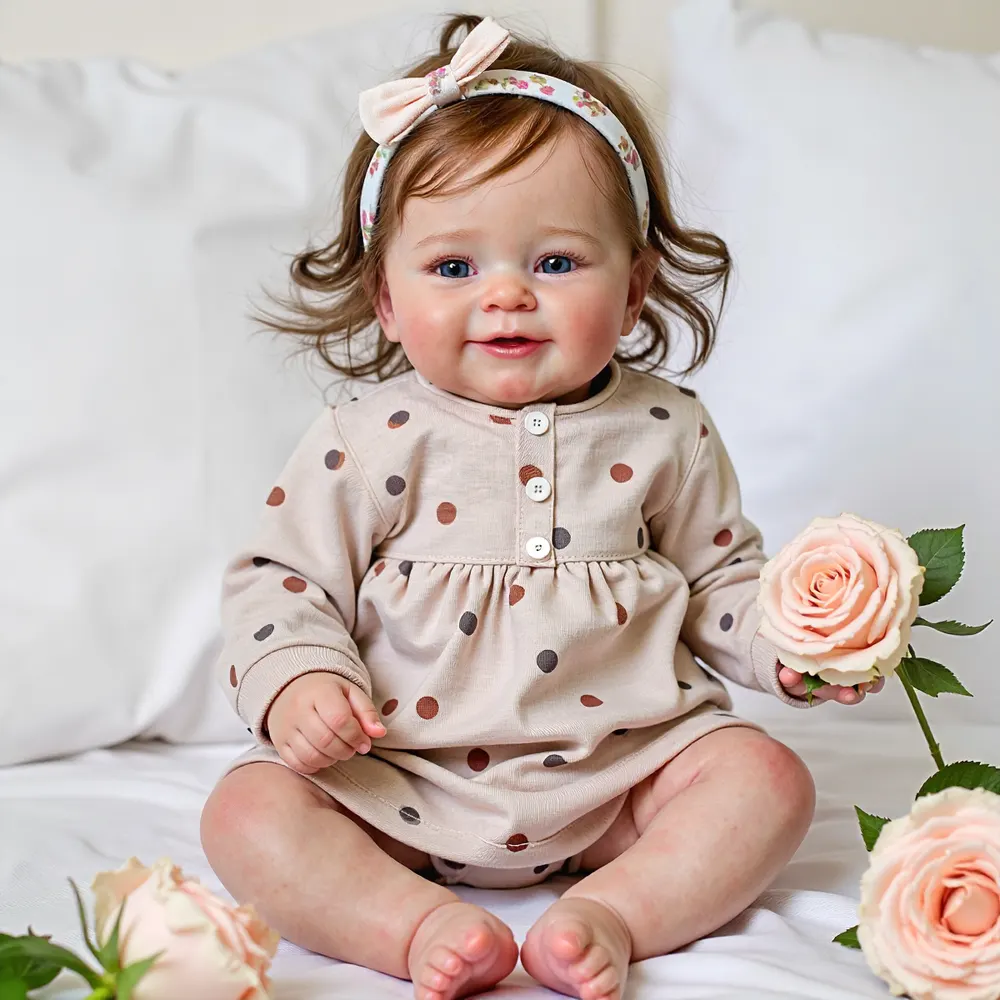 20" Reborn Toddler Realistic Baby Doll Girl Kezan with Brown Hair Special Gifts