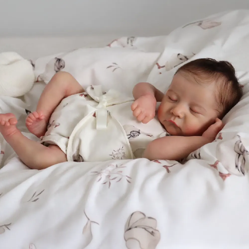 20" Silicone Vinyl Newborn Boy with Brown Hair