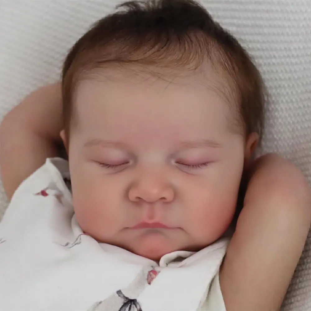 20" Silicone Vinyl Newborn Boy with Brown Hair, photograph 3