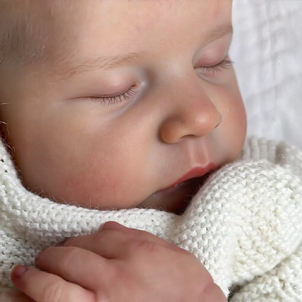 20" Sleeping Newborn-Style Reborn Baby, Soft Vinyl Material, Caucasian Skin, photograph 3