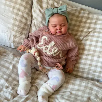 20" Soft Vinyl Newborn Sleeping Baby with Painted Hair