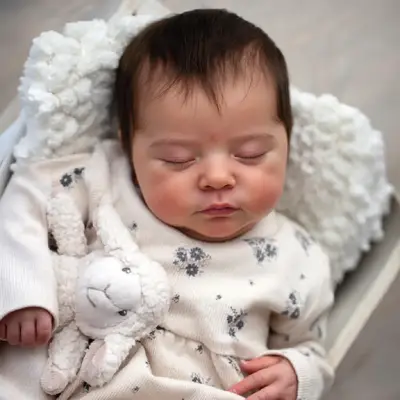 20" Soft Vinyl Sleeping Reborn Baby Doll, Gentle Heartbeat & Breathing