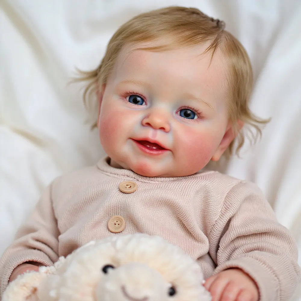 20" Super Cute Handmade Lifelike Blonde Hair Silicone Vinyl Reborn Girl Amriel, photograph 3