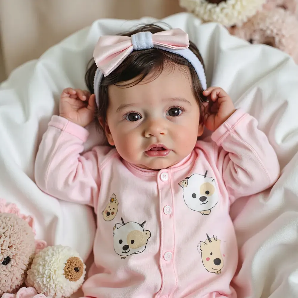 20" Super Cute Handmade Lifelike Brown Hair Silicone Vinyl Reborn Girl Quillon, photograph 4