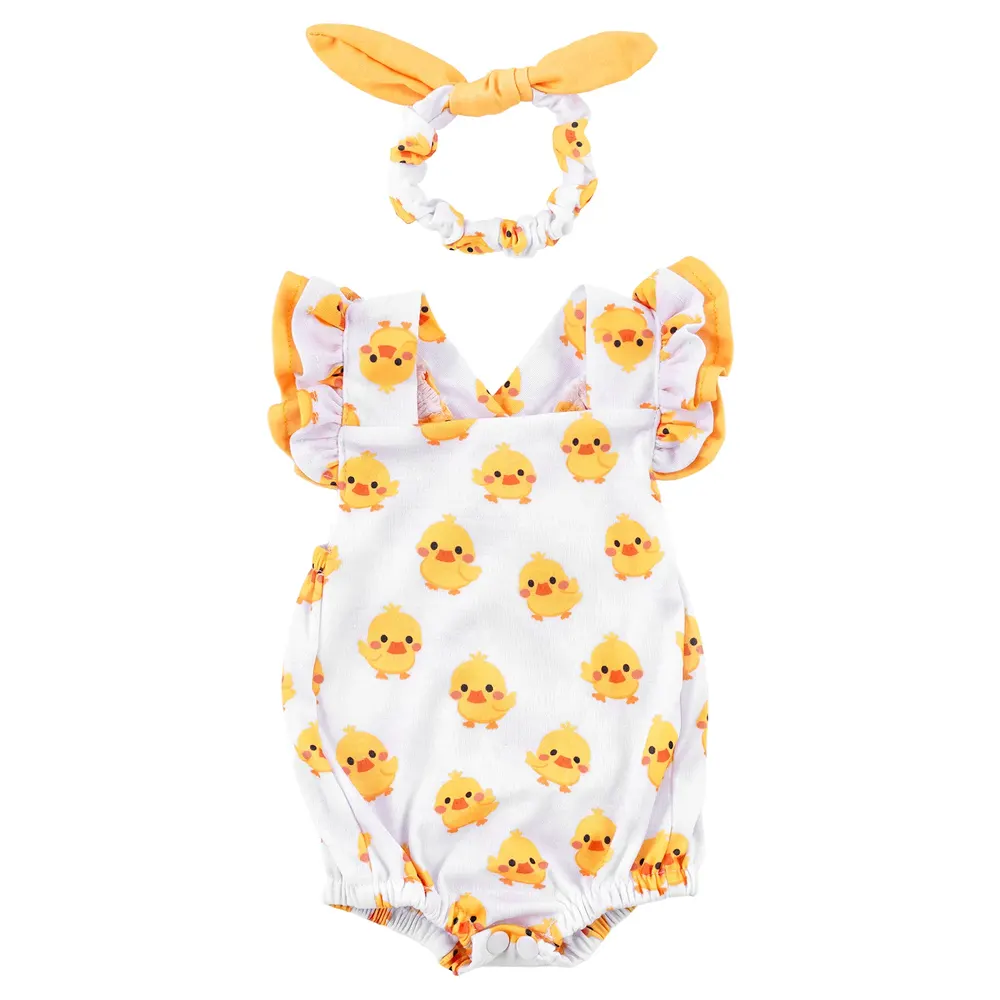 20" Yellow Duck Romper Outfit 3 Pieces for Reborn Baby Dolls