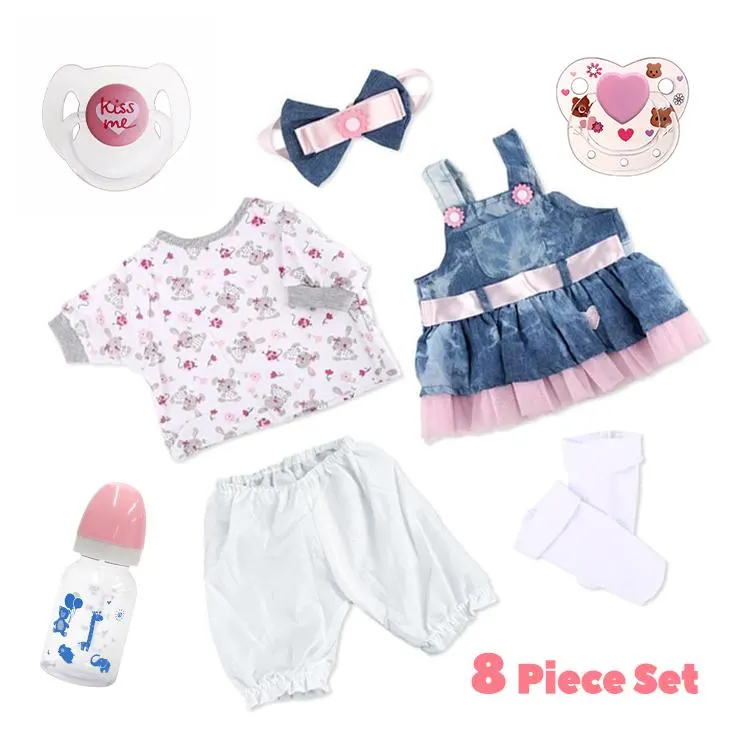 17"-22" Adoption Reborn Baby Clothes Bottle Pacifier Accessories Essentials-8pcs