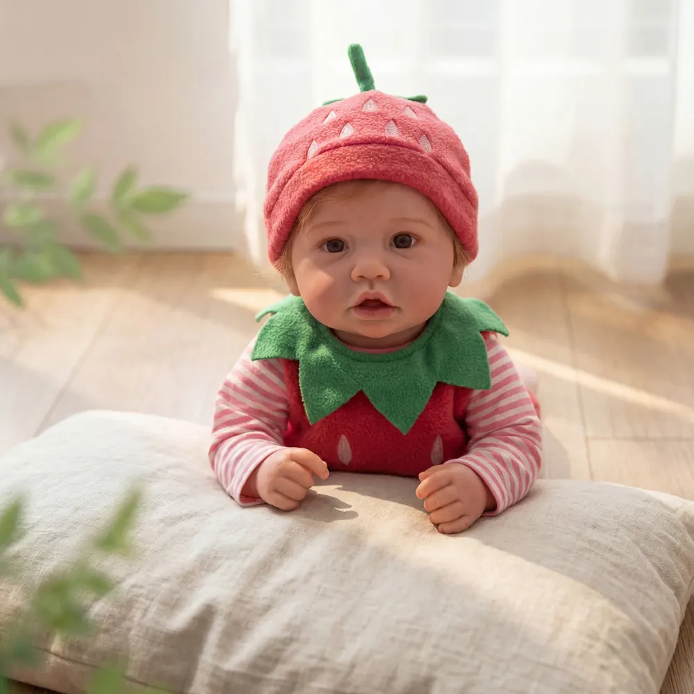 Adorable Reborn Baby Girl with Rosy Cheek, 20" Toddlers with Silky Blonde Hair