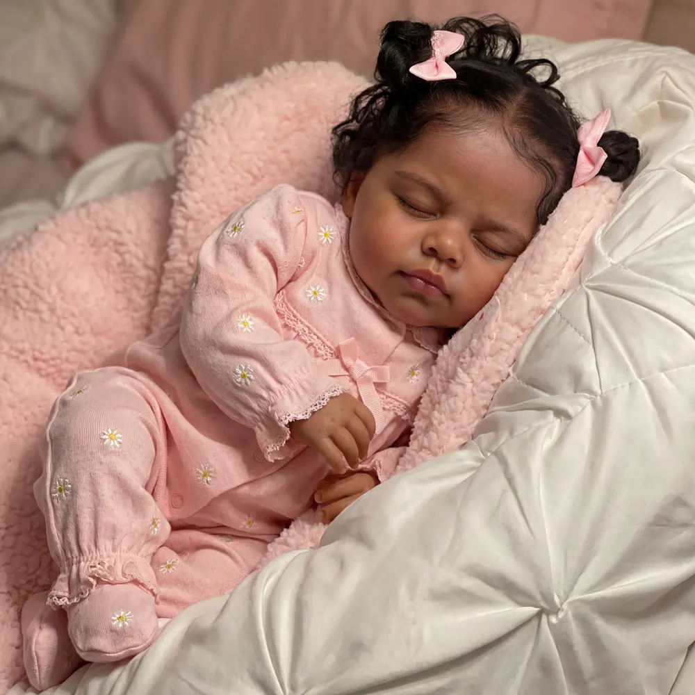 African American Reborn Baby Doll 20" Lifelike Soft Body Girl – Peridot, photograph 2