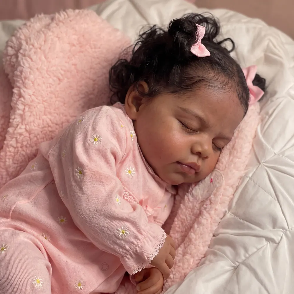 African American Reborn Baby Doll 20" Lifelike Soft Body Girl – Peridot, photograph 4