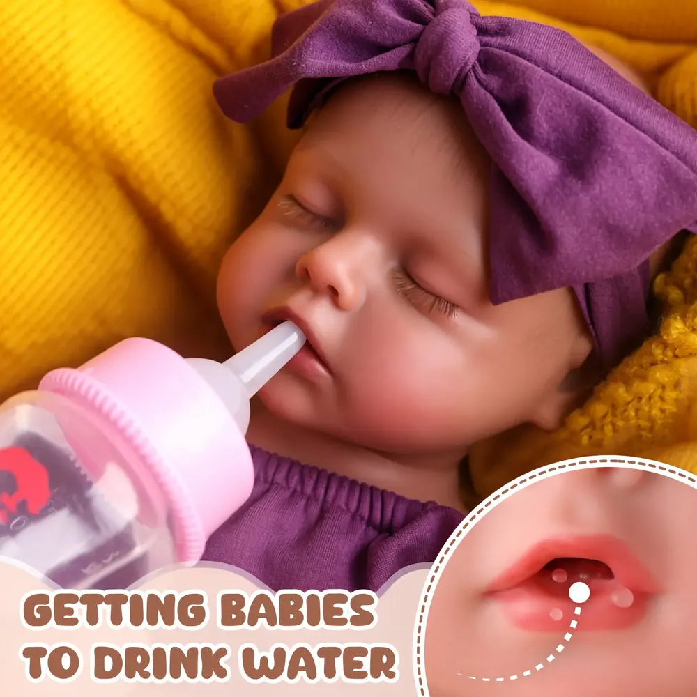 Drink and Wet System Lucy 12"/16" Realistic Silicone Smiling Baby Little Infant Girl, photograph 2