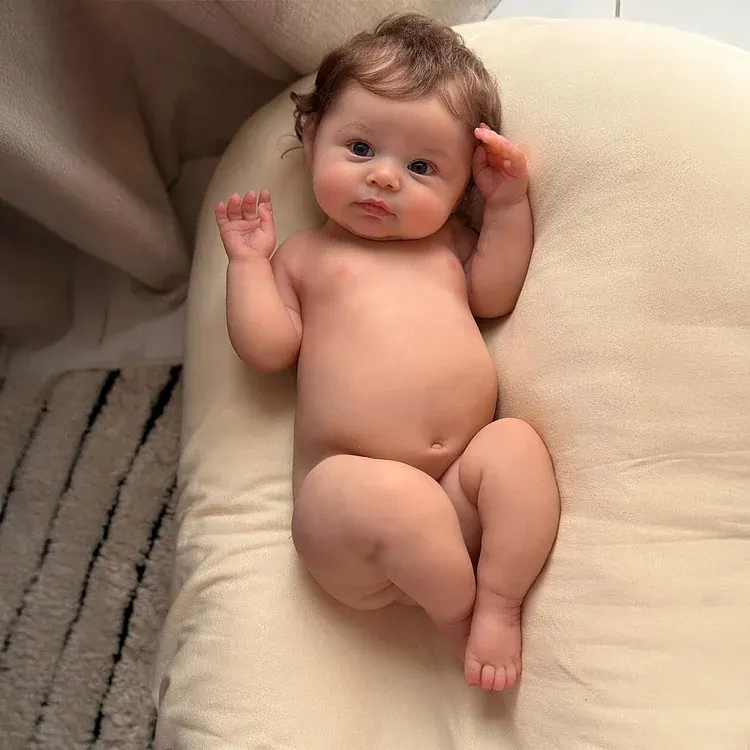 Drink & Wet System Reborn Baby Girl with Soft Silicone Body, 12"/16"/20" Newborn, photograph 2