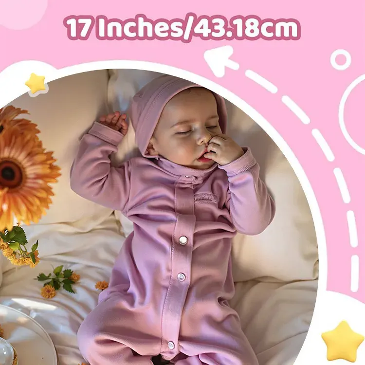 Eyes can Open and Close-17" Real Lifelike Reborn Newborn Baby Doll Girl Rosalyn, photograph 2
