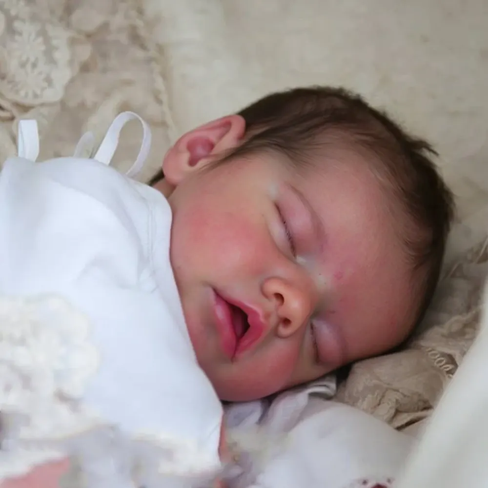 Eyes can Opened & Closed-[Heartbeat Doll]17" Handmade Real Lifelike Heida Sleeping