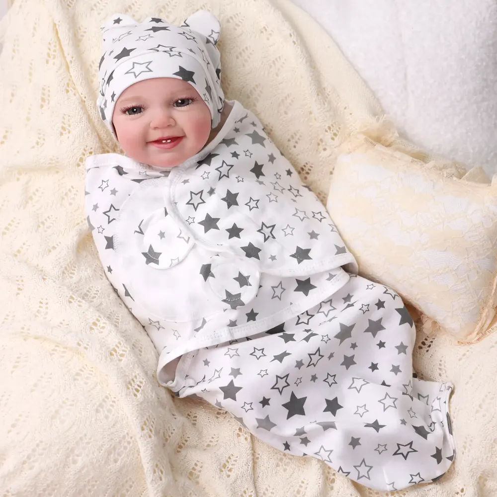 17"-22" Reborn Baby Doll Star Pattern Wrap Baby Set Accessories, photograph 6