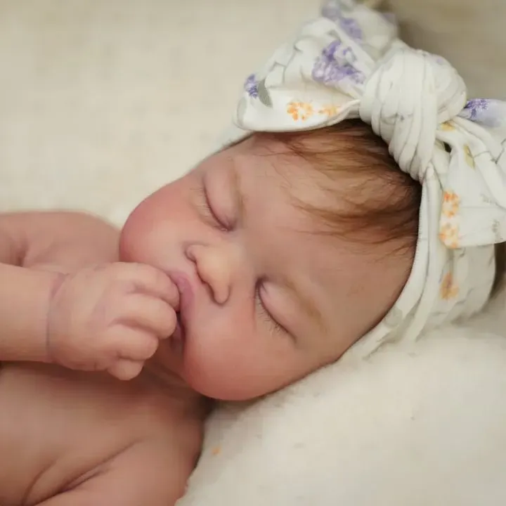 Full Body Silicone with Drink & Wet 12" & 16" Asleep Newborn Girl Reborn Baby Doll, photograph 3