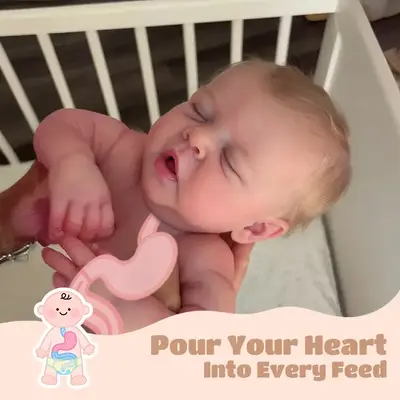 Full Body Silicone with Drink & Wet 12" Reborn Baby Girl with Innocent Sleeping Face