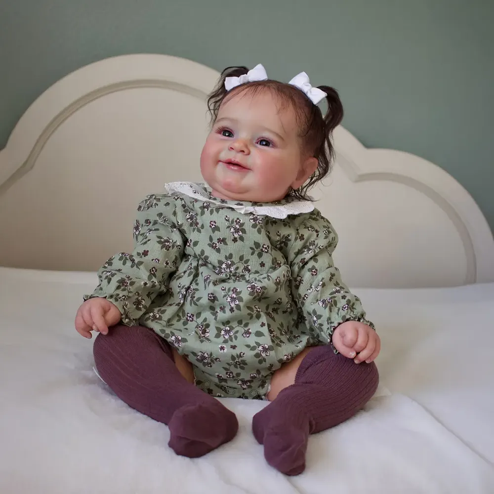 Heartbeat 20" Awake Reborn Baby Doll with Bright Brown Eyes, photograph 5