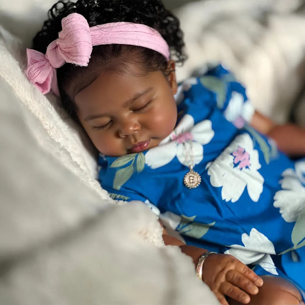 Heartbeat & Breath 20" African American Reborn Baby Doll Newborn Girl Doll, photograph 3