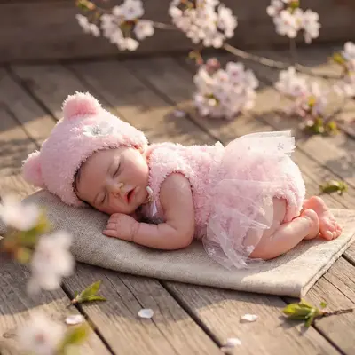Heartbeat Reborn Baby Dolls in 17", Newborn Girl with Soft Touch Cloth Body