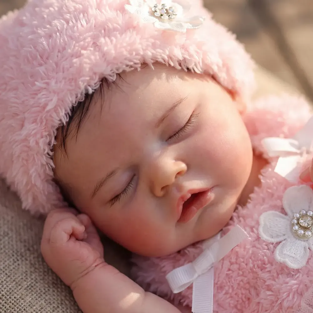 Heartbeat Reborn Baby Dolls in 17", Newborn Girl with Soft Touch Cloth Body, photograph 3