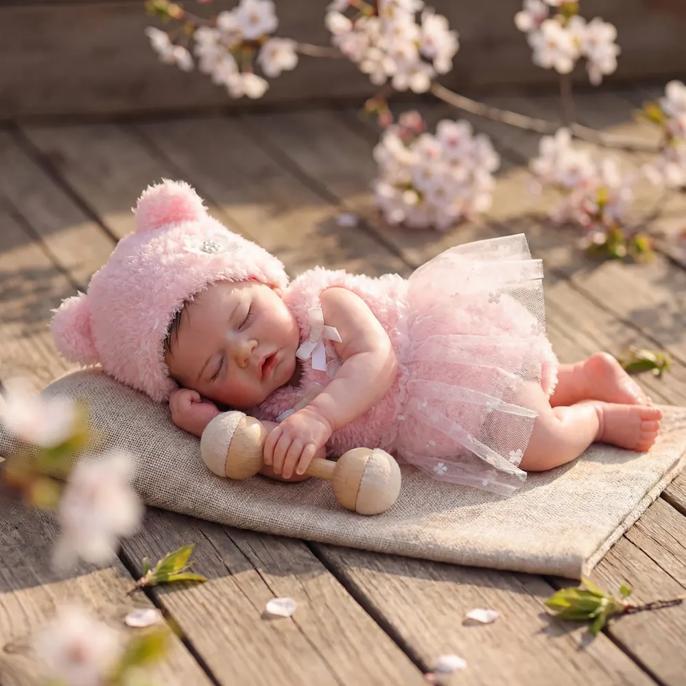 Heartbeat Reborn Baby Dolls in 17", Newborn Girl with Soft Touch Cloth Body, photograph 5