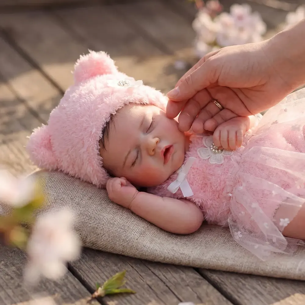 Heartbeat Reborn Baby Dolls in 17", Newborn Girl with Soft Touch Cloth Body, photograph 6