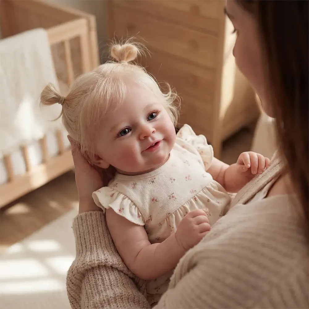 Heartbeat Reborn Baby Dolls with Blonde Hair, 20" Toddler Girl with Sweet Smile, photograph 2