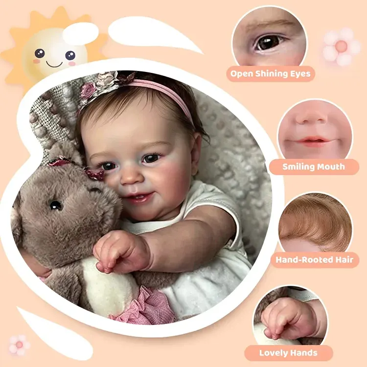 Heartbeat & Sound 20" Awake Handmade Reborn Baby Doll Realistic Reborn Baby, photograph 4
