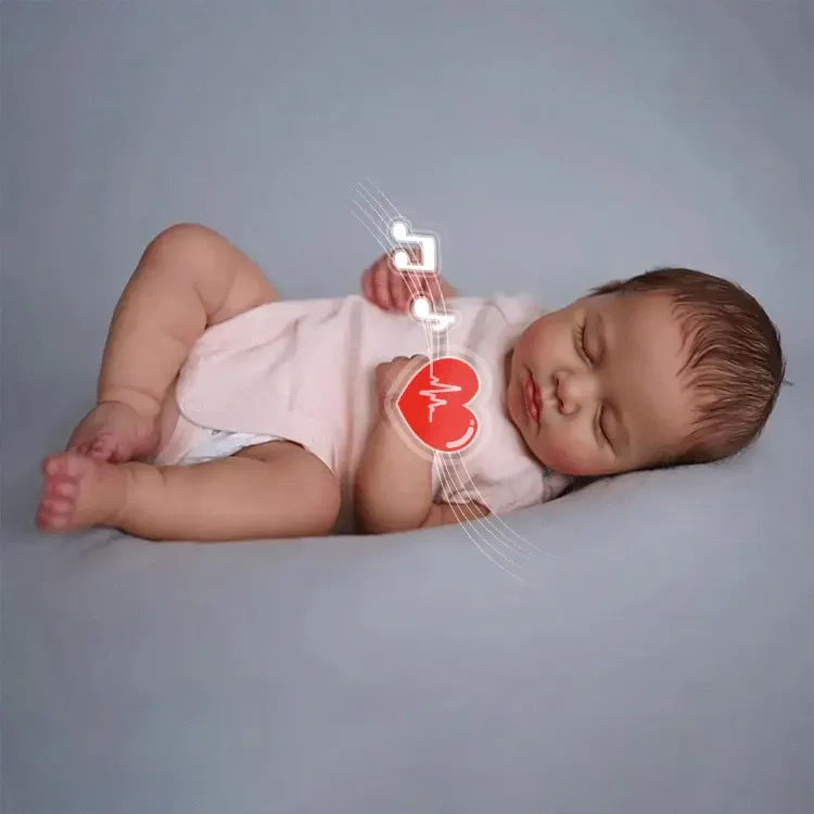 Heartbeat & Sound 20" Handmade Lifelike Reborn Newborn Baby Sleeping Girl, photograph 6