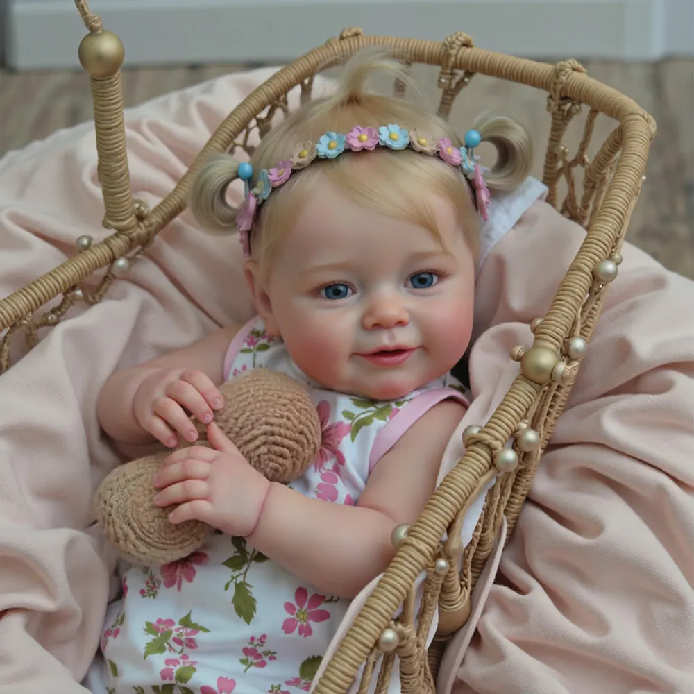 Heartbeat & Sound 20" Handmade Reborn Baby Open Eyes Doll Reborn Baby Toddlers Girl, photograph 6
