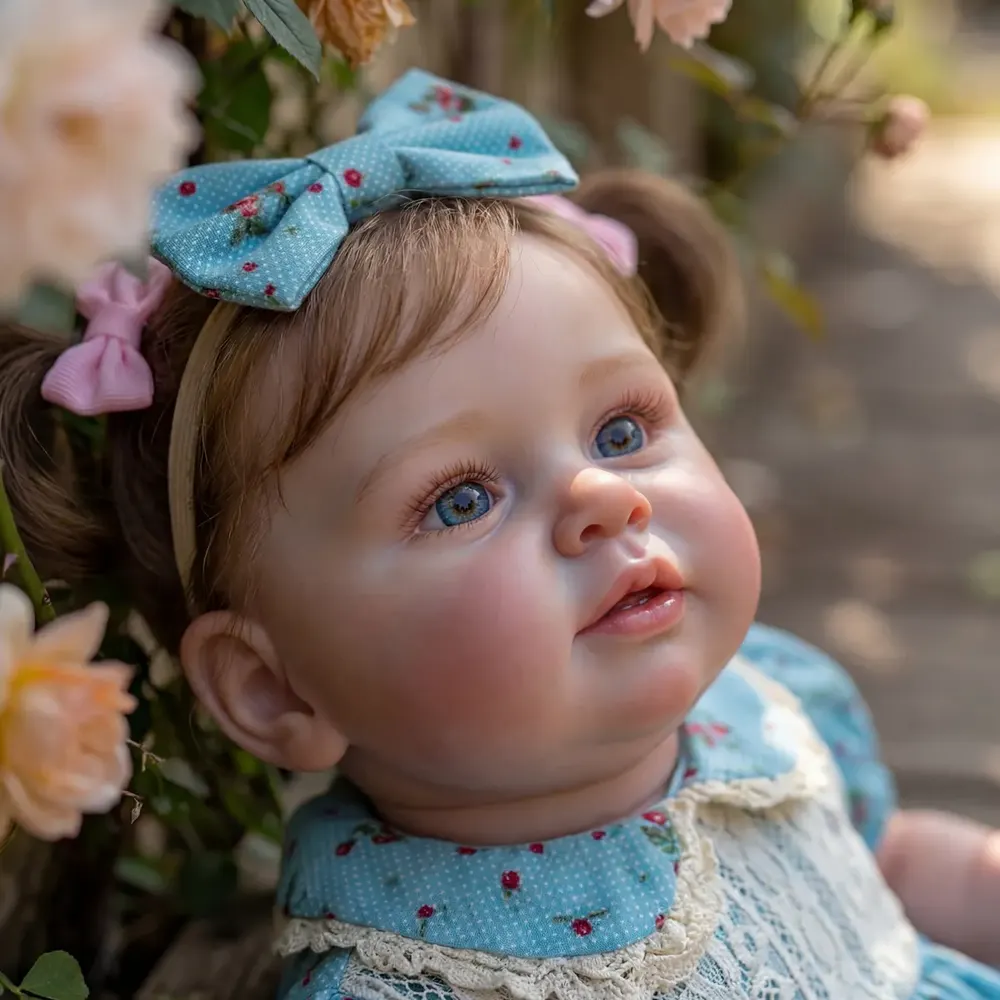 Lifelike Reborn Baby Girl with Clear Blinking Eyes, 20" Toddlers with Smooth Brown, photograph 3