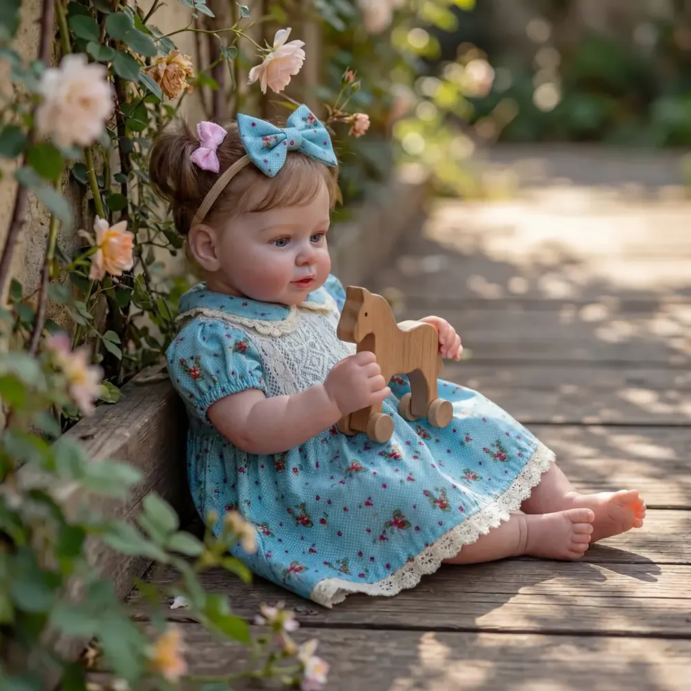 Lifelike Reborn Baby Girl with Clear Blinking Eyes, 20" Toddlers with Smooth Brown, photograph 5