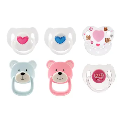 Love Bear Pacifier 6 Piece Set for Reborn Baby Dolls Doll Accessories