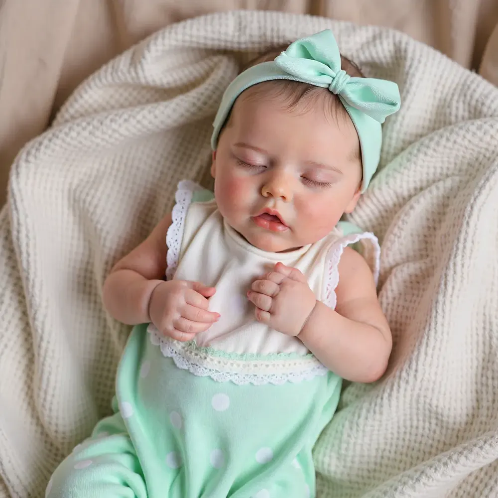17" Lifelike Reborn Painted Hair Sweet Dreams Sleeping Baby Doll Girl Galose, photograph 2