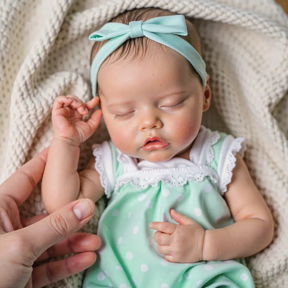 17" Lifelike Reborn Painted Hair Sweet Dreams Sleeping Baby Doll Girl Galose, photograph 4