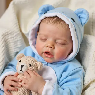17" Real Lifelike Sleeping Boy Reborn Soft Silicone Vinyl Baby Doll Dassiy