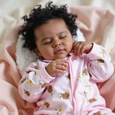 20" African American Reborn Baby Girl Doll with Heartbeat