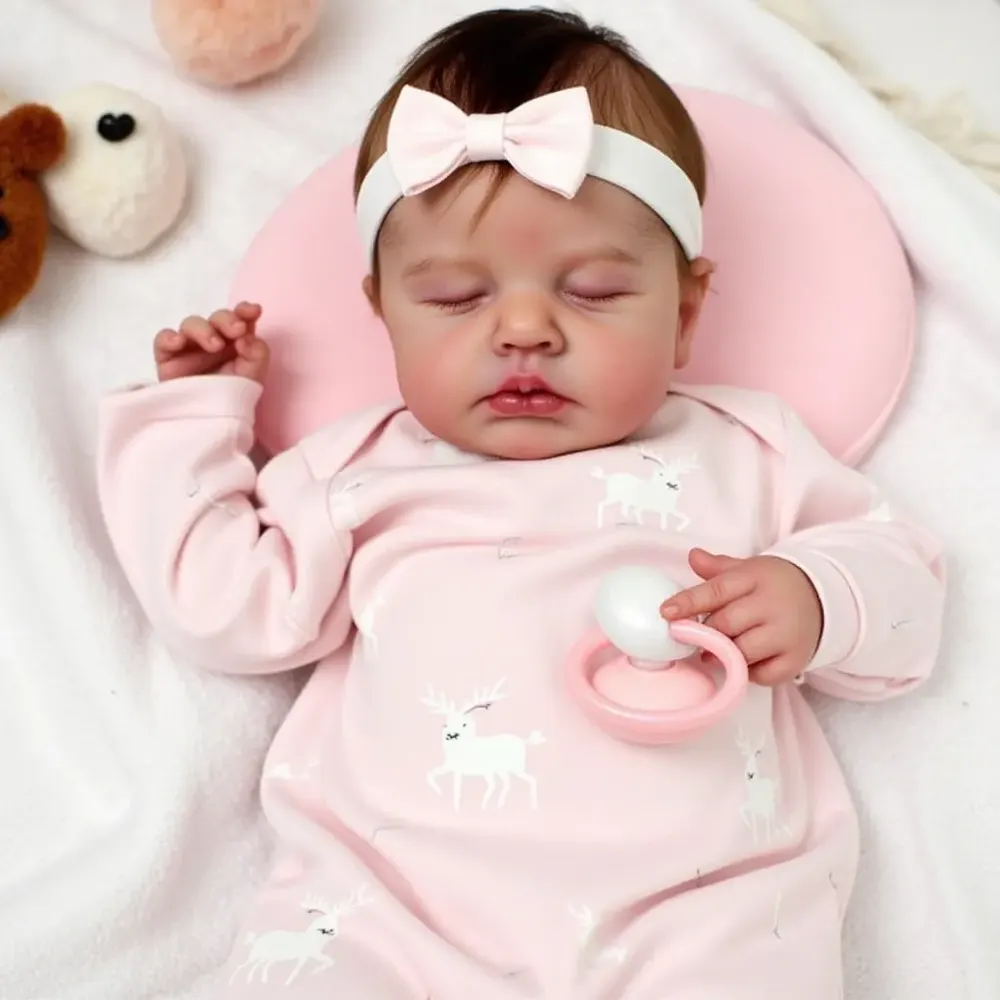 20" Cute Realistic Handmade Sleeping Girl Reborn Baby Doll Corina, photograph 4