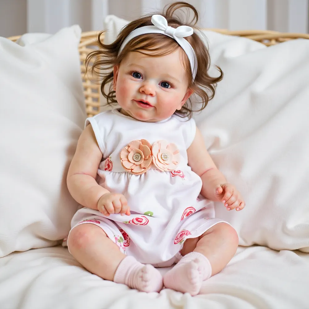 20" Reborn Toddler Realistic Baby Doll Girl Lakin with Brown Hair Special Gifts