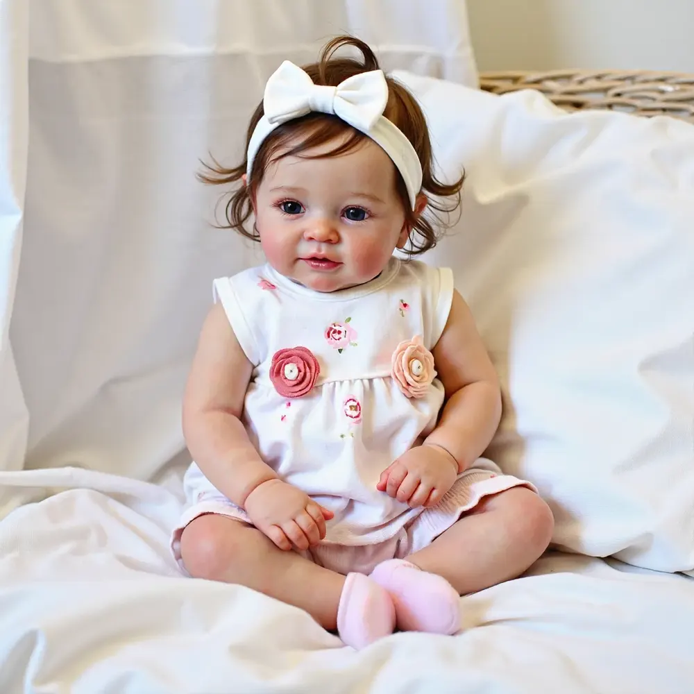 20" Reborn Toddler Realistic Baby Doll Girl Lakin with Brown Hair Special Gifts, photograph 2