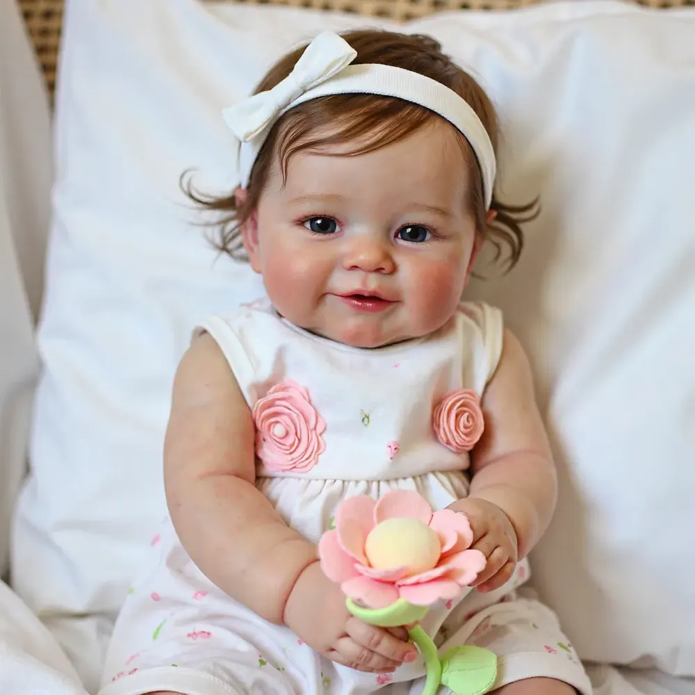 20" Reborn Toddler Realistic Baby Doll Girl Lakin with Brown Hair Special Gifts, photograph 5